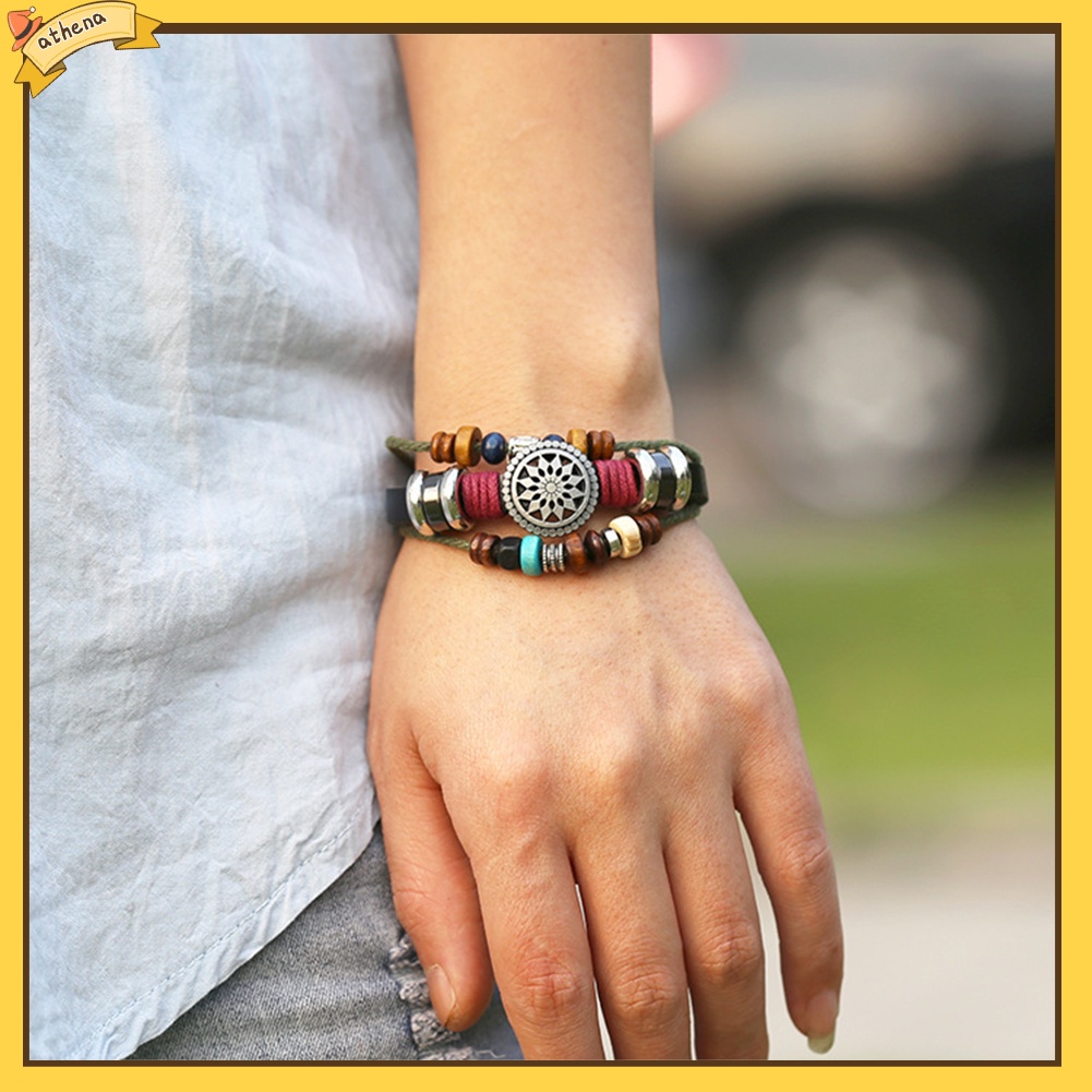 Vòng tay hạt gỗ thiết kế phong cách retro sành điệu