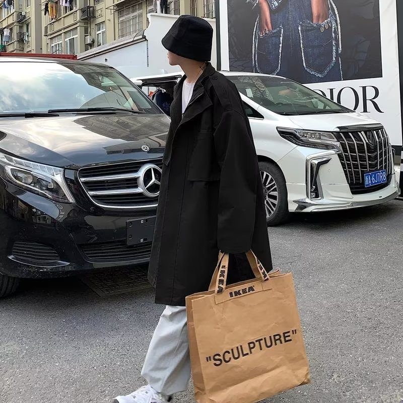 Áo Khoác Gió Dáng Dài Form Rộng Thời Trang Thu Đông Phong Cách Hàn Quốc