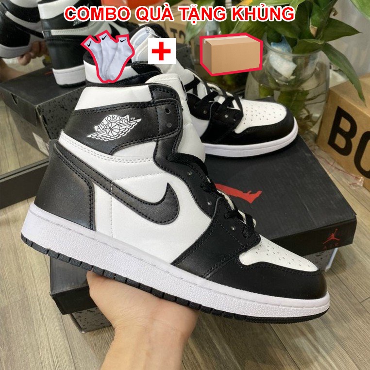Giày jd thể thao nam nữ,giày jordan cao cổ ,Đen Trắng bản panda ,dễ phối đồ full box bill hót
