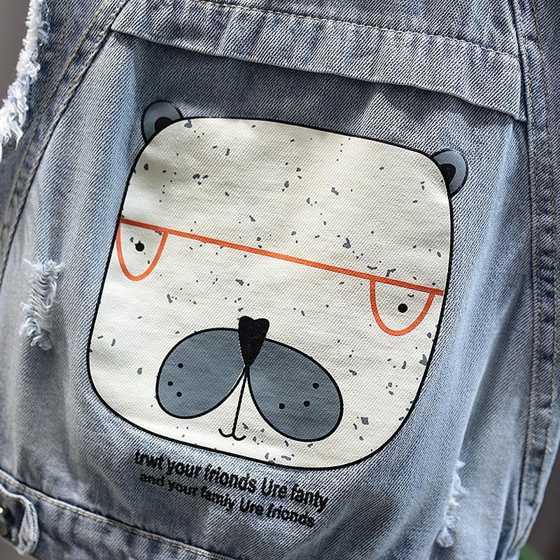 Áo Khoác Denim Sát Nách Mềm Mại Thời Trang Xuân Thu Cho Bé Trai