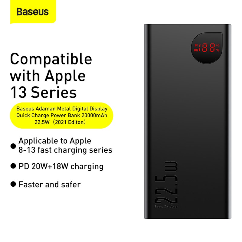 [Mã ELBMO2 giảm 12% đơn 500K] Pin Sạc Dự Phòng Baseus 10000mah Cổng Usb 4.0 Tốc Độ Cao Cho Iphone Samsung