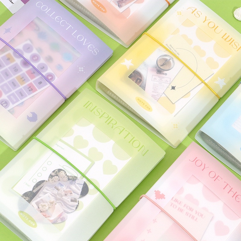 Album File Lá NOTE FOR Đựng Lưu Trữ Sticker, Card Bìa Nhựa Màu Loang 2022