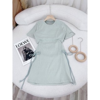 ĐẦM BODY RÚT EO MÀU XANH