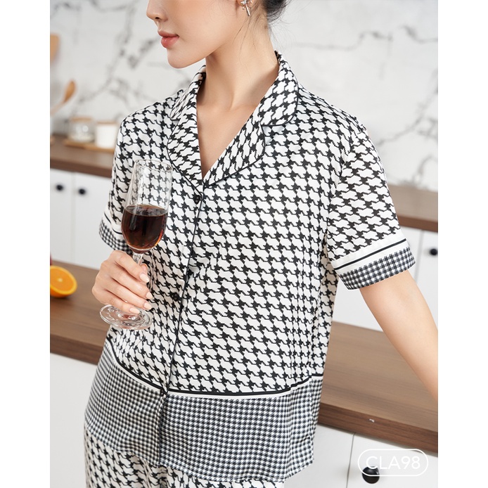 Bộ ngủ satin ZAM Luxury - CLA98 - Áo ngắn tay quần dài