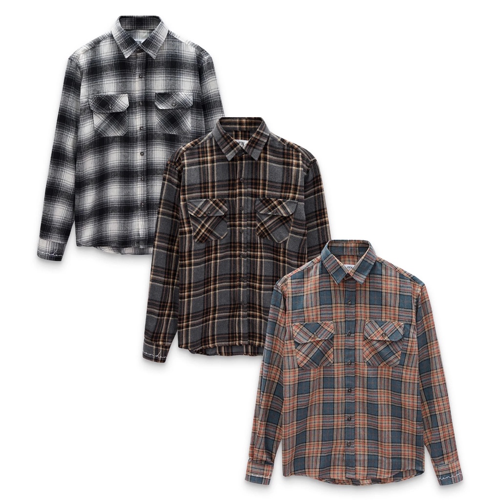 Áo Sơmi Flannel Nam Tay Dài ICONDENIM Relaxed Trẻ Trung SMID0063