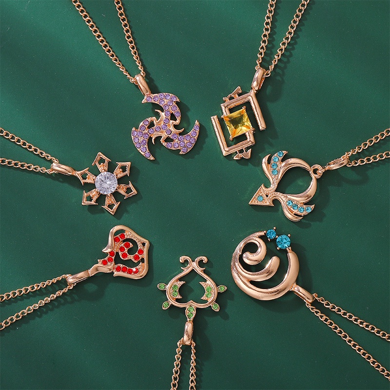 Vòng cổ Kim Loại Mặt Hình Hoạt Hình Anime Genshin Va Chạm Bằng Thép Không Gỉ