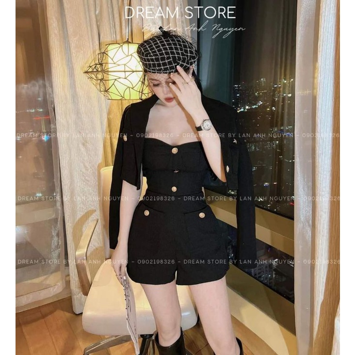 Jumpsuits ngắn + khoác đính nút cá tính | BigBuy360 - bigbuy360.vn