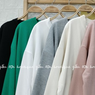 áo sweater trơn basic chất nỉ tổ ong phong cách hàn quốc