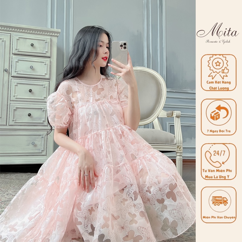 Mita Boutique -Đầm Váy Suông Cutis Họa Tiết Thiết Kế - MIDA0141