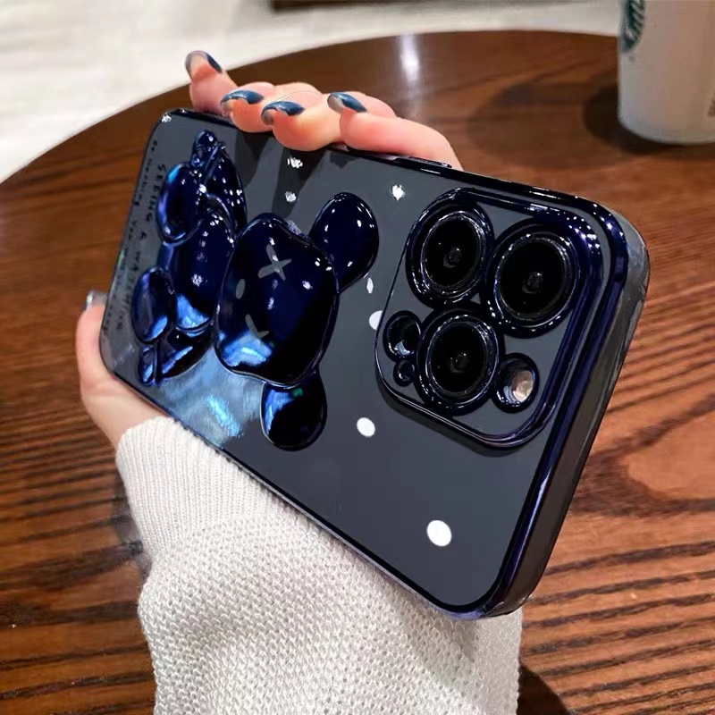 Ốp Điện Thoại iPhone 14 13 12 11 Pro max 14plus X XS MAX XR Silicon case ốp lưng điện thoại i phone 14 promax Dẻo Họa Tiết Hoạt Hình Chú Gấu Violent 3D Chống Sốc Cho iP 14 plus 13 12 11 Pro MAX