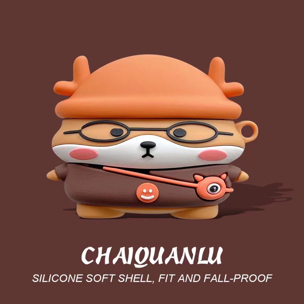 For Baseus WM01 Case Baseus WM02 Silicone Soft Case Protector Cartoon Astronaut Baseus E3 Shockproof Case Protective Case Baseus M2 Case Creative Bulldog Cute Dinosaur Baseus W04 Pro Case Baseus Encok WM01 Cover