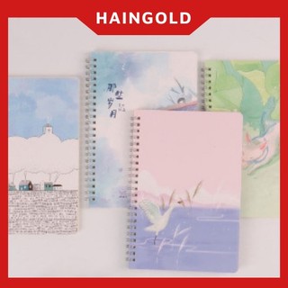 Sổ tay lò xo họa tiết hoạt hình động vật đẹp mắt nhỏ gọn 21x15 cm