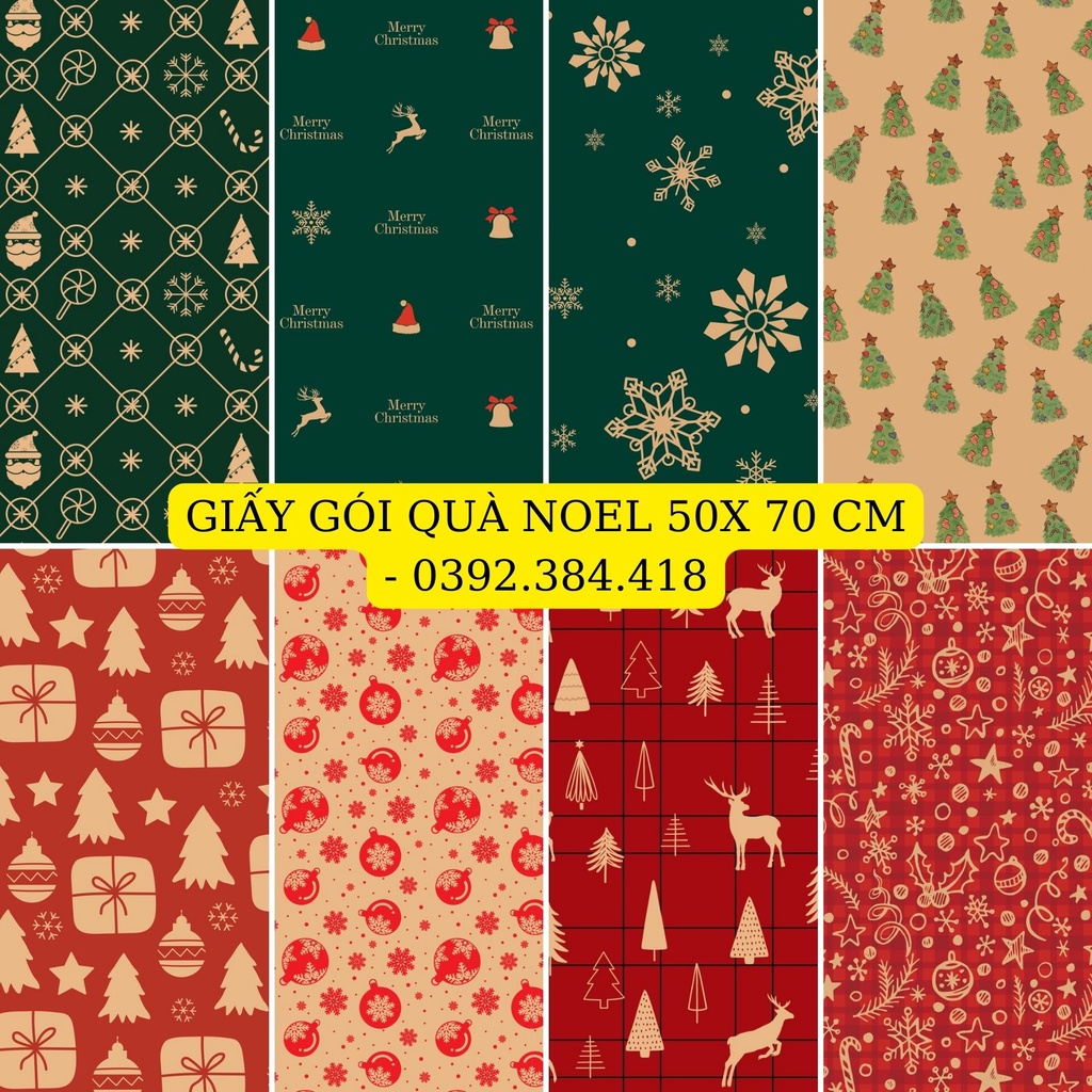 GIẤY KRAF BÁO GÓI QUÀ NOEL 50X70 CM