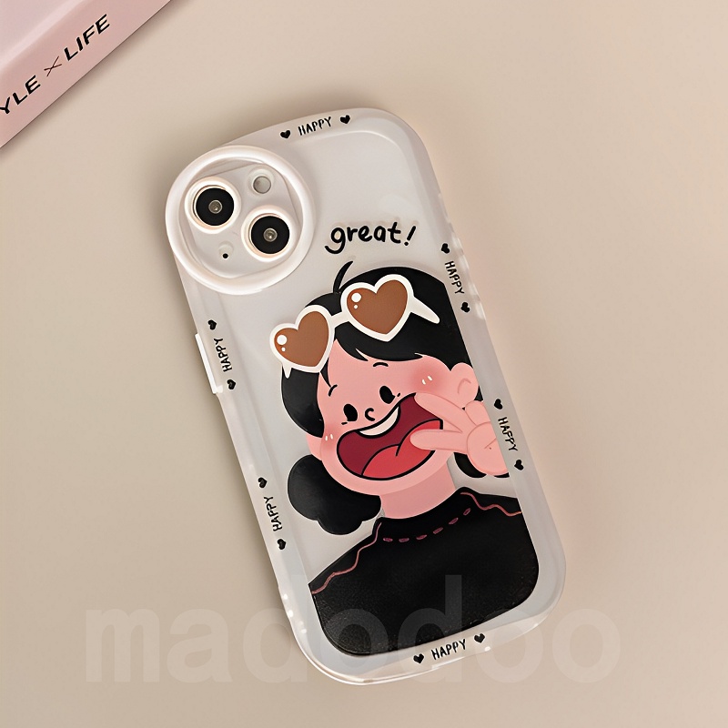 Lovers Casing Redmi Note 12 12S 11 Pro+ 11S 10S 9S 11 10 8 9 9A 9C 12C 10C 9T Pro POCO X5 X3 M5 M3 C40 11T ins Cute Round Edge Cartoon Cool Boy Great Girl Fine Hole Anti-fall Lens Protection Clear Airbag Soft Phone Case Cover DYJ 11