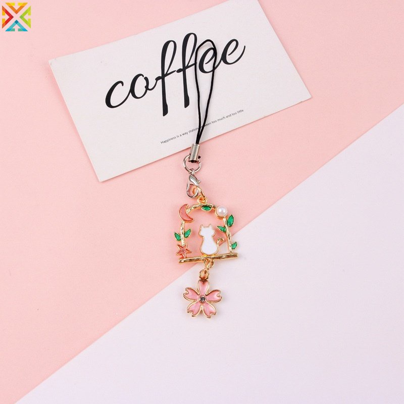 Móc Khóa Điện Thoại Hình Thỏ Mèo Dễ Thương