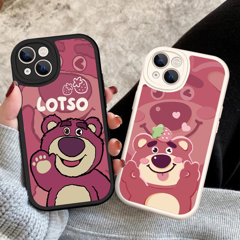 Ốp Điện Thoại Silicon Dẻo In Gấu Dâu iPhone 11 12 Pro 13 7 / 8 Plus 7G 6 Plus 12 Promax X xr xsmax 11 Pro 14 13 Pro max Dễ Thương