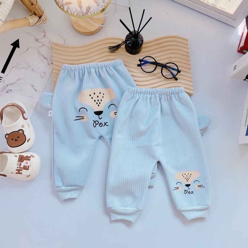 Quần nỉ lót lông vải nhung siêu mềm mịn hình đáng yêu cho bé