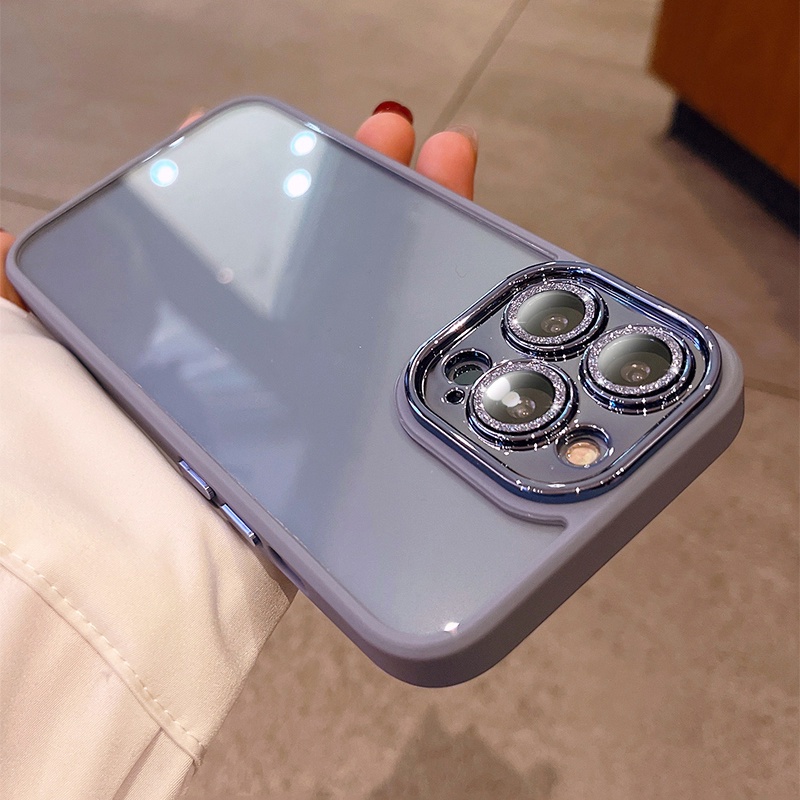 Ốp Điện Thoại Chống Sốc Có Nút Kim Loại Thời Trang Cho iPhone 14 13 12 11 Pro Max