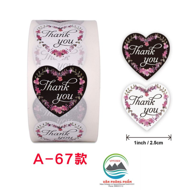 Tem dán Sticker Thank you .