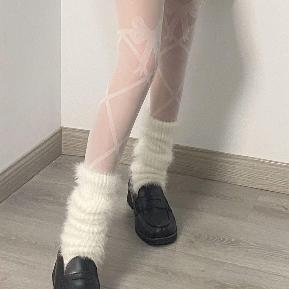 MXGOODS Vỏ Bọc Giày Bốt Dệt Kim Dày Dặn Màu Trơn Giữ Ấm Chân Thoải Mái Cho Nữ