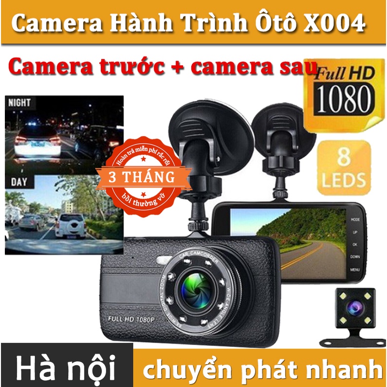 Camera Hành Trình ô tô Full HD 1080p - góc quay 170 độ, cam hành trình ô tô X004 , cảm biến chuyển động