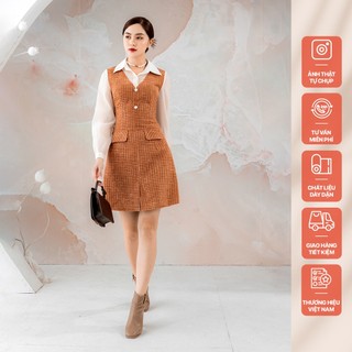 Váy tweed phối sơ mi AIMH