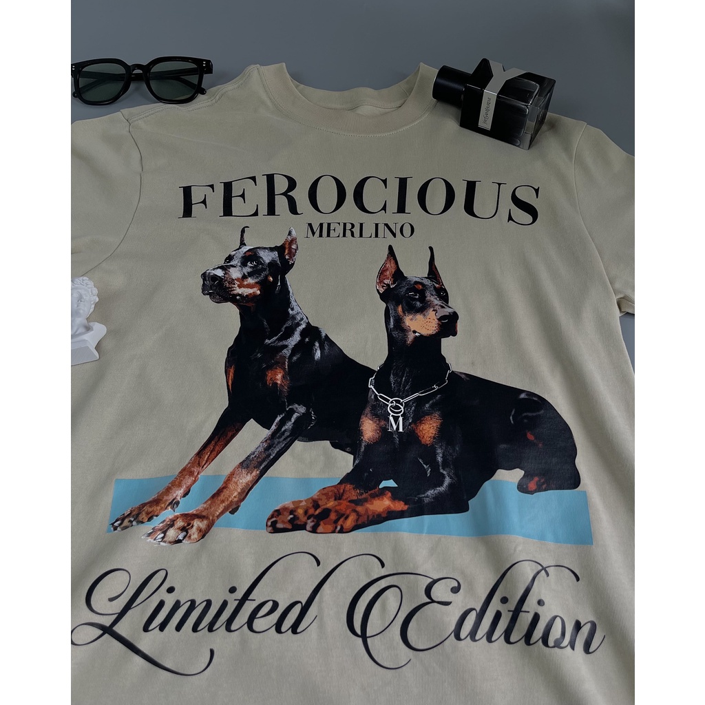 Áo thun Merlino Studio I Ferocious - Form America, tay lỡ  unisex, 100% Cotton 2WS