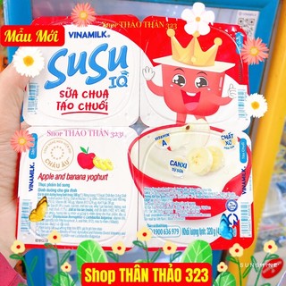 MẪU MỚI - Sữa Chua SuSu Vinamilk Nhiều Vị (1 lốc x 4 hộp)