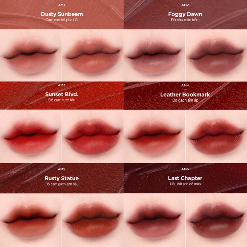 Son Kem Lì Merzy Academia Mellow Tint / Son Thỏi Lì Merzy Academia Cotton Lipstick