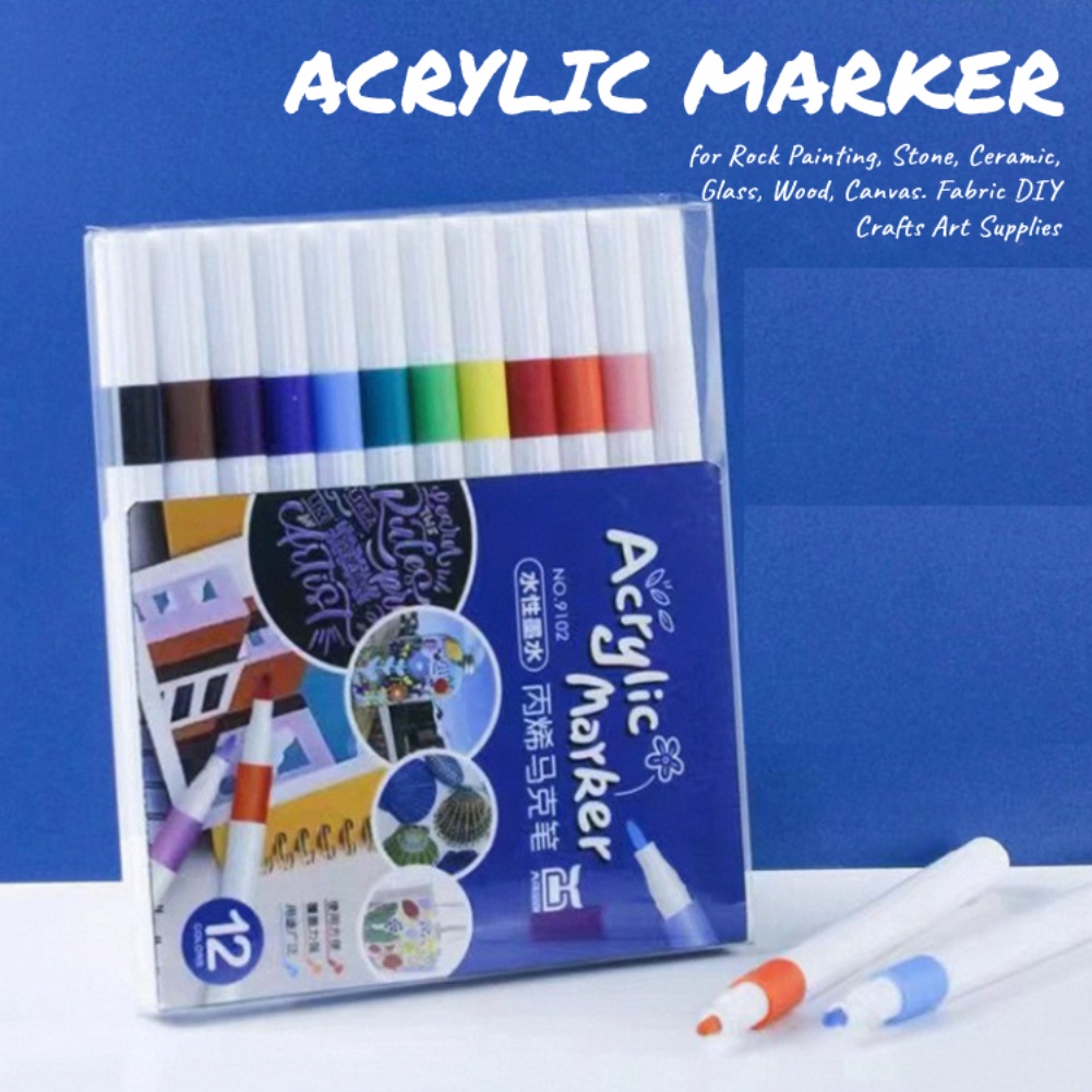 Bút đánh dấu acrylic 24 màu Bộ bút sơn Bút đánh dấu để vẽ móng tay, gốm, vải, nghệ thuật vẽ móng, vải - Đồ dùng nghệ thuật Quà tặng trẻ em