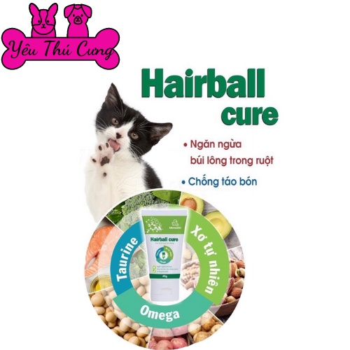 Gel tiêu búi lông cho mèo Hairball Cure 50g- Yêu thú cưng shop
