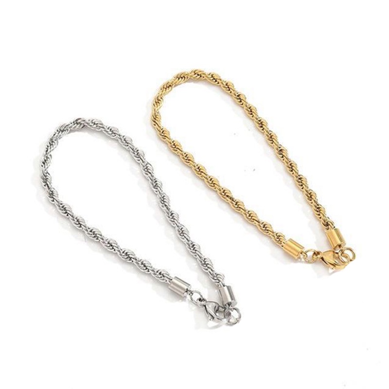 Vòng Tay Dây Xích Ngắn 4MM Bằng Thép Không Gỉ Phong Cách Hiphop Thời Trang Cho Nam C048