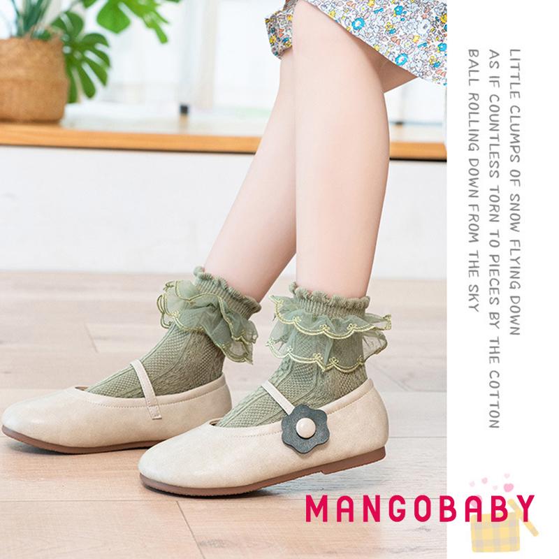 Đôi Vớ Phối Lưới Nhún Bèo Dễ Thương Dành Cho Bé Gái