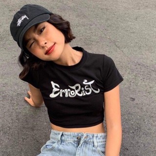 Áo ERRORIST blink crop màu đen/kem/ đỏ