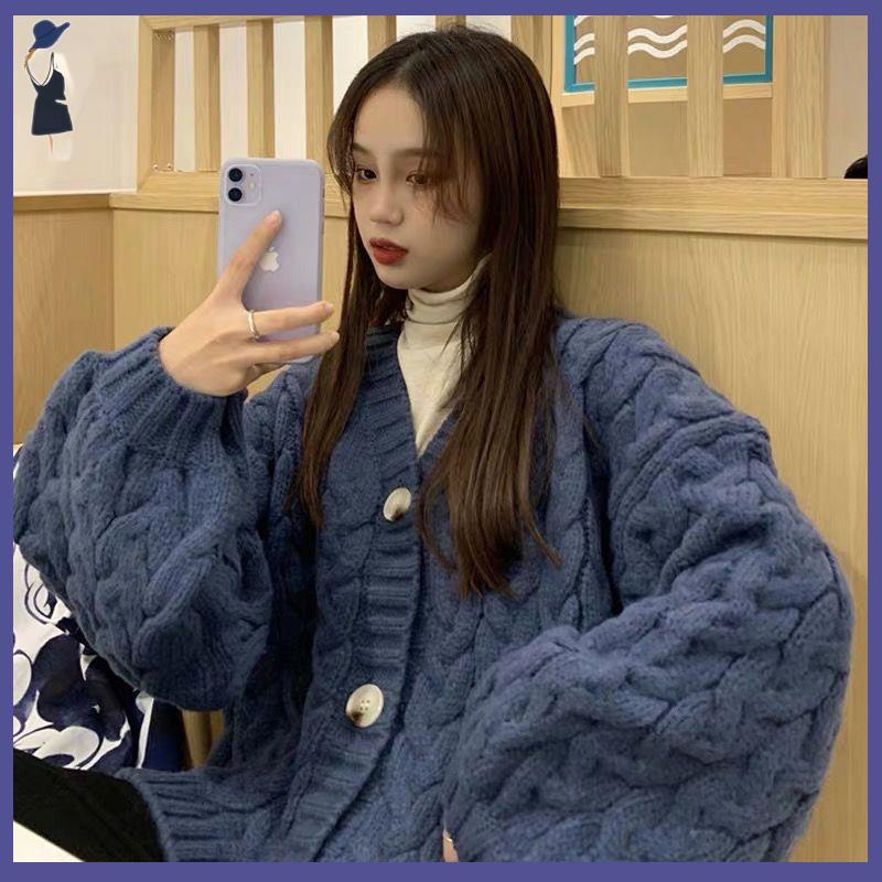áo khoác len Cardigan len áo cadigan Áo Khoác Cardigan Dệt Kim Dáng Rộng Phong Cách Mori Hàn Quốc Thời Trang Thu Đông Cao Cấp