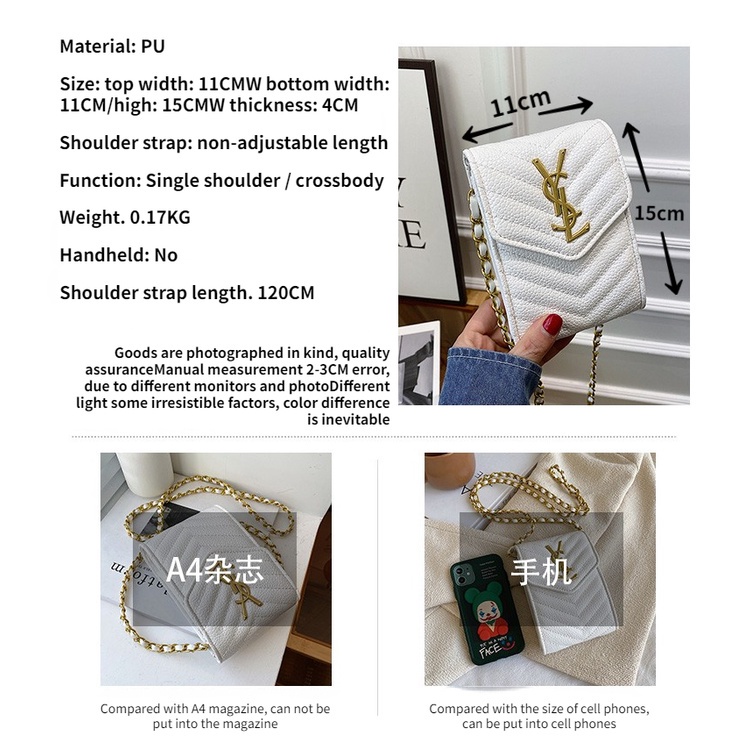 Túi Nhỏ Đựng Điện Thoại Di Động Dạng Phong Bì Đơn Giản Mẫu Mới Năm 2021 Cho Nữ Túi Đeo Chéo Phối Dây Xích Thiết Kế Nhỏ Gọn Thời Trang