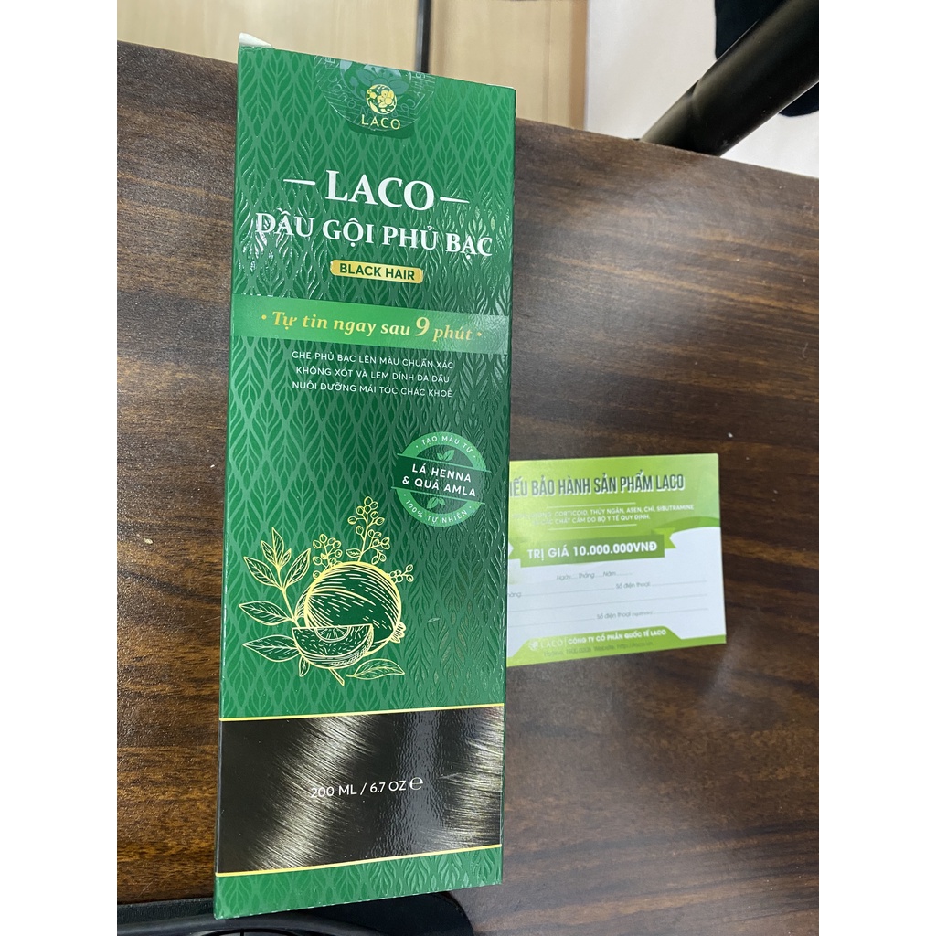 (BÁN SỈ) Dầu Gội Phủ Bạc Laco Black Hair, Nhuộm tóc tự tin sau 9 phút, An toàn và Tiện lợi