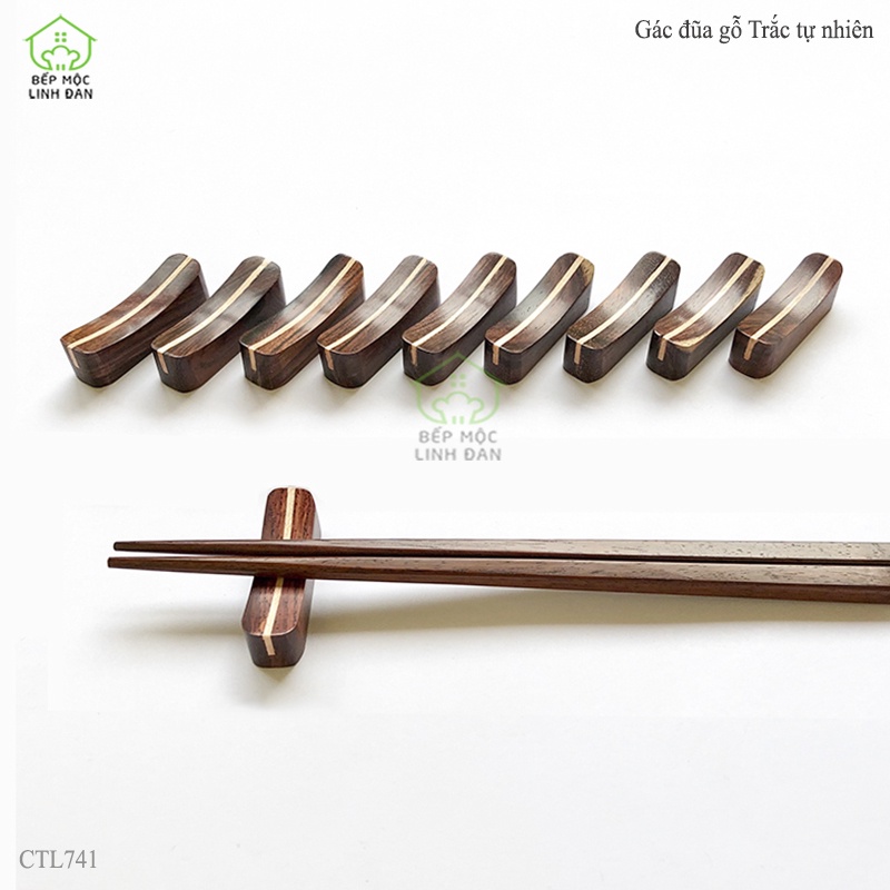 Gác đũa gỗ Trắc siêu sạch sọc trắng - Phụ kiện bàn ăn lịch sự vệ sinh