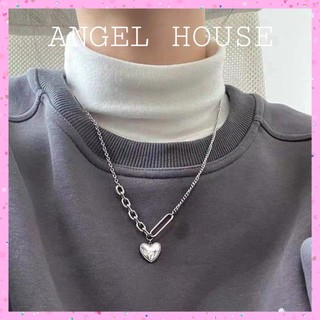 Dây chuyền titan cá tính mặt trái tim angel.house