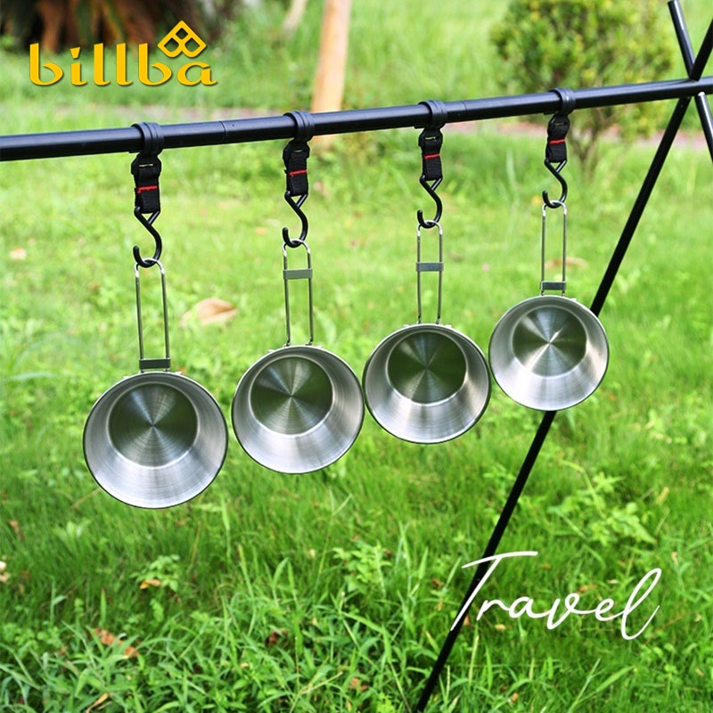 Chén  ăn cơm có tay cầm gập gọn bằng inox 304 dùng đi dã ngoại cắm trại ngoài trời BB4253 - Billba outdoors