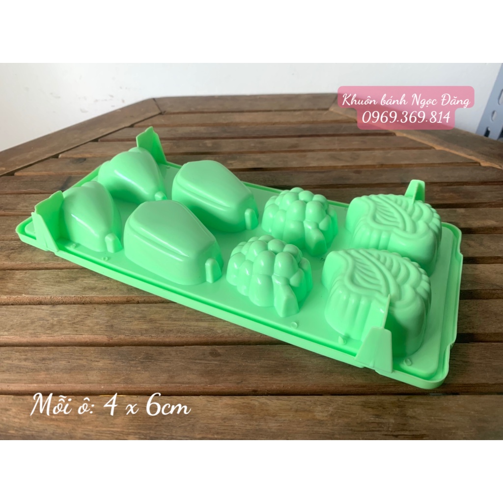 Khuôn làm đá các mẫu hoa lá đa dạng. An toàn thực phẩm cho rau câu, pudding, bánh bò. Kích thước ghi trên hình ảnh.