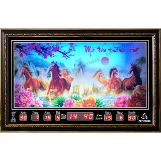 Đồng hồ Lịch Vạn Niên điện tử - Mã Đáo 68121 (KT68x45x7cm)_Có 2 Loại (Không Remote đèn và Có Remote đèn)