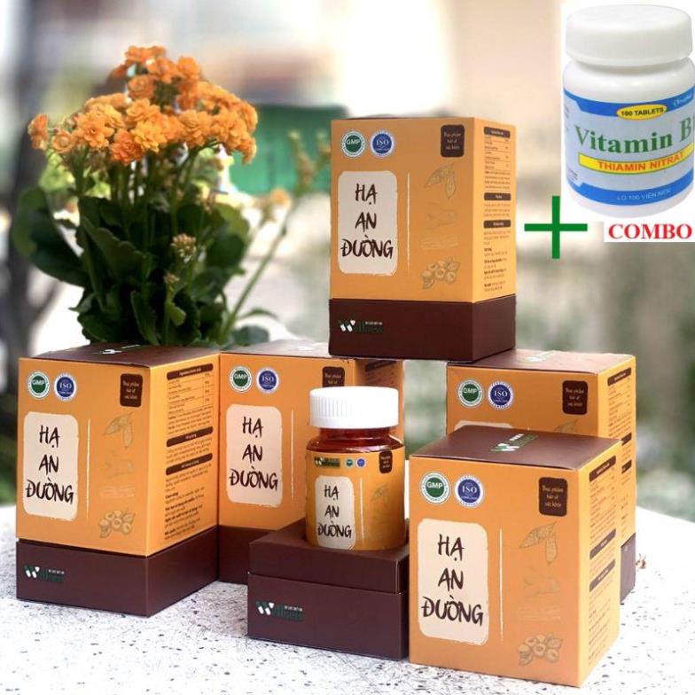 Combo Vitamin B1 chai 100 viên+ Hạ an đường hỗ trợ giảm đường huyết mỡ máu