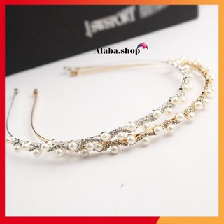 Bờm băng đô cài tóc đính đá ngọc cao cấp phong cách Hàn quốc dễ thương cute đẹp Alaba