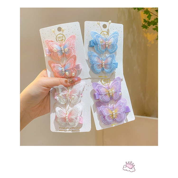 Kẹp Tóc Thêu Hình Bươm Bướm Phong Cách Hán Phục Dễ Thương Cho Bé Gái