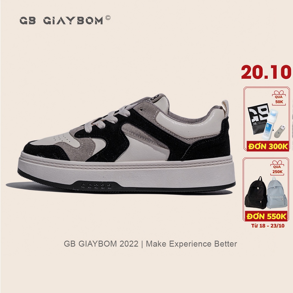 Giày Sneaker Nữ Đế Bằng Da Nỉ Êm Chân Thích Hợp Đi Làm, Học, Chơi Màu Đen Thời Trang giayBOM Classics B1809