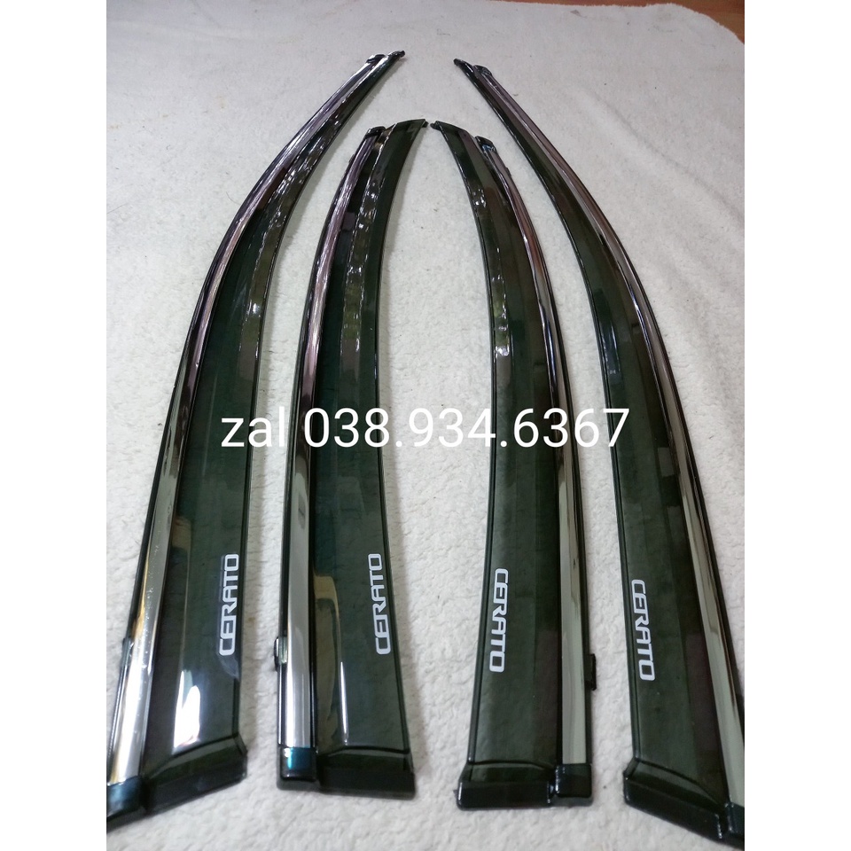 Vè che mưa cerato 2019,2020,2021 chỉ mạ crom cao cấp, thiết kế 4 logo CERATO tăng tính thẩm mỹ