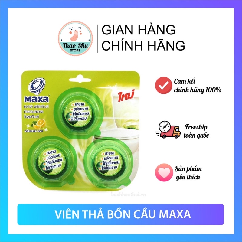 Viên thả bồn cầu Maxa nội địa Thái Lan vỉ 3 viên,khử mùi cực tốt