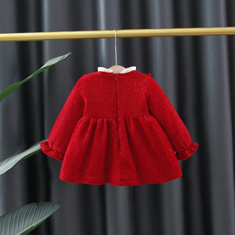 Đầm Công Chúa Mùa Đông 2023 Bằng Vải Cotton Ấm Áp Cho Bé Gái 1 Tuổi