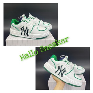 Giày độn đế tăng chiều cao 2-4cm giày MLB giày thể thao nam nữ màu xanh lá chunky liner green white